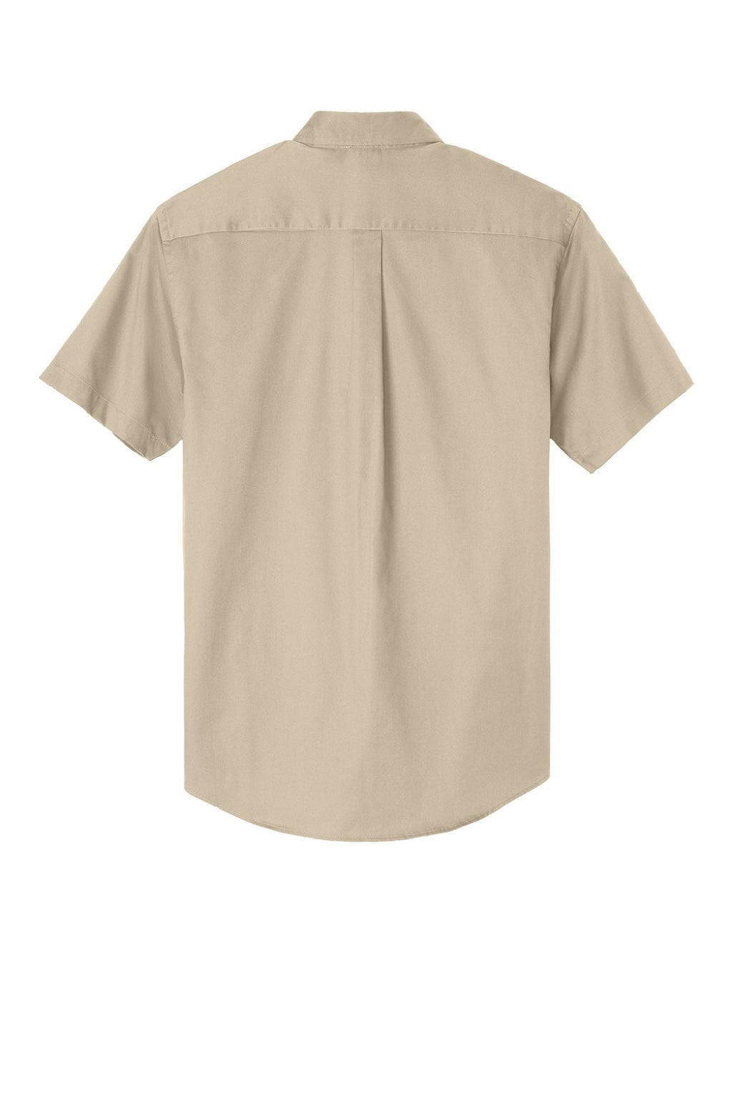 Mens Easy Care Wrinkle Resistant Short Sleeve Button Down Shirt w/ Pocket - Stone Brown